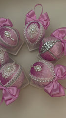 Christmas Baubles -  Pink - Set of 6 Christmas Baubles -  Pink - Set of 6