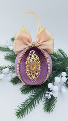 Christmas Bauble Ornament - Grape Pink  - One Piece Christmas Bauble Ornament - Grape Pink  - One Piece