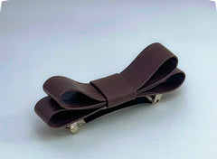 Barrette bow hair clip - Brown Faux Barrette bow hair clip - Brown Faux Gabificent