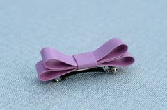 Barrette bow hair clip - Pink Faux Barrette bow hair clip - Pink Faux Gabificent