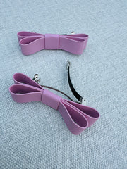 Barrette bow hair clip - Pink Faux Barrette bow hair clip - Pink Faux Gabificent
