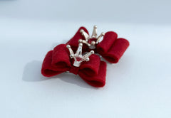 Felt hair bow clips “Burgundy” Felt hair bow clips “Burgundy” Gabificent