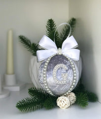 Personalised Christmas Bauble - Silver Personalised Christmas Bauble - Silver Gabificent