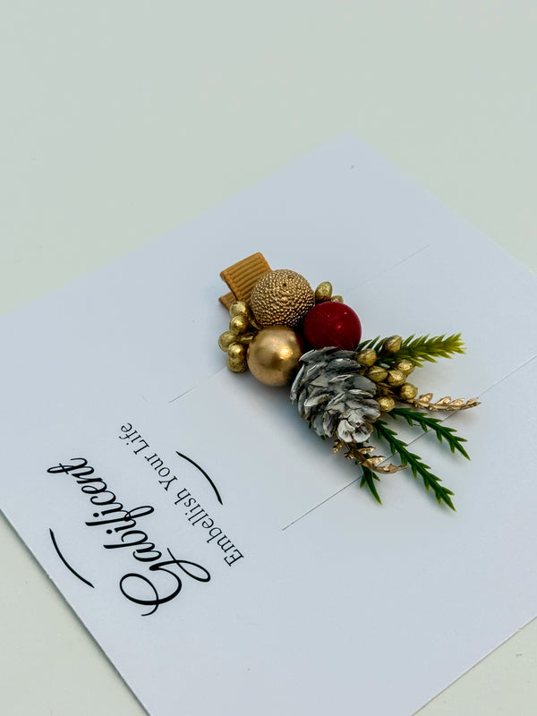 Christmas Hair Clip - Gold