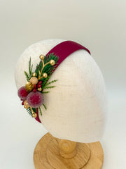 Christmas  Burgundy headband