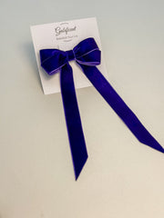 Velvet hair Bow- Purple