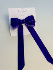 Velvet hair Bow- Purple