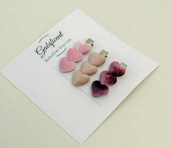Velvet Heart Hairclips