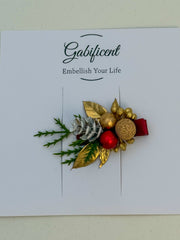 Christmas Hair Clip- Burgundy