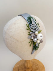 Christmas headband - Silver and White