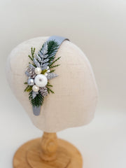 Christmas headband - Silver and White