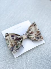 Linen Barrette Bow Hair Clip