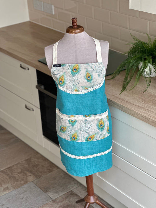 Apron “Turquoise feather” - Gabificent