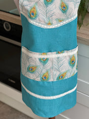 Apron “Turquoise feather” - Gabificent