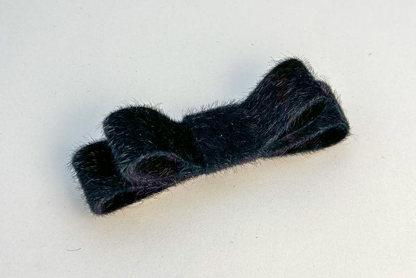 Barrette bow hair clip - Back Velvet Fur Gabificent