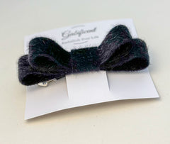 Barrette bow hair clip - Back Velvet Fur Gabificent