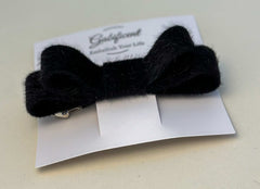 Barrette bow hair clip - Back Velvet Fur Gabificent