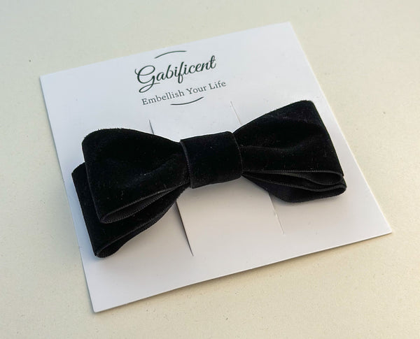 Barrette bow hair clip - Back Velvet Gabificent