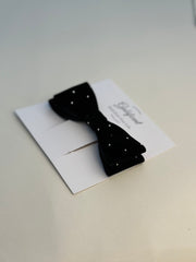 Barrette bow hair clip - Back Velvet with rhinestones Gabificent