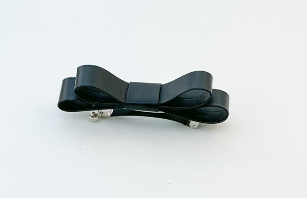 Barrette bow hair clip - Black faux Gabificent