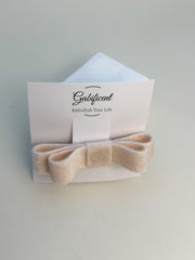 Barrette bow hair clip - Cream Velvet Fur Gabificent