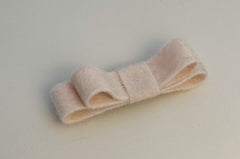 Barrette bow hair clip - Cream Velvet Fur Gabificent