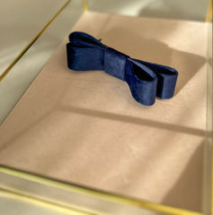 Barrette bow hair clip - Dark Blue Velvet Gabificent