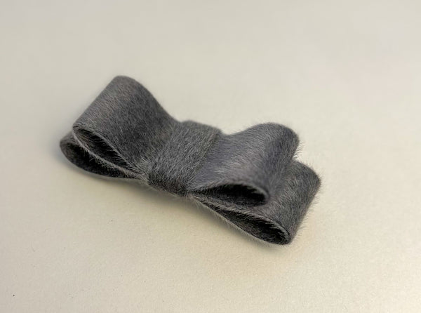 Barrette bow hair clip - Grey Velvet Gabificent