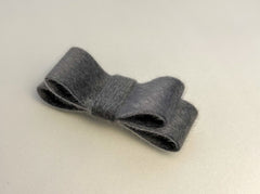 Barrette bow hair clip - Grey Velvet Gabificent