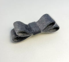 Barrette bow hair clip - Grey Velvet Gabificent