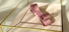 Barrette bow hair clip - Pink velvet Gabificent