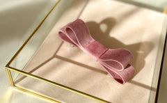 Barrette bow hair clip - Pink velvet Gabificent