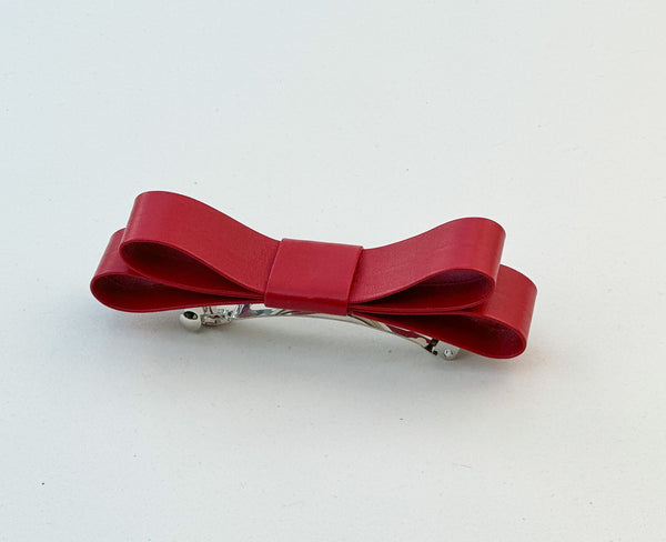 Barrette bow hair clip - Red Faux Gabificent