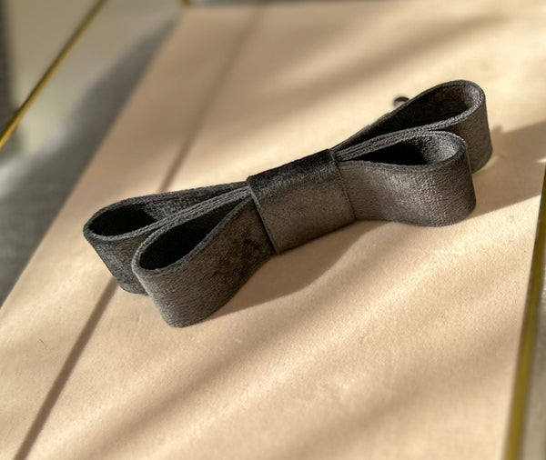 Barrette hair clip - Grey velvet Gabificent