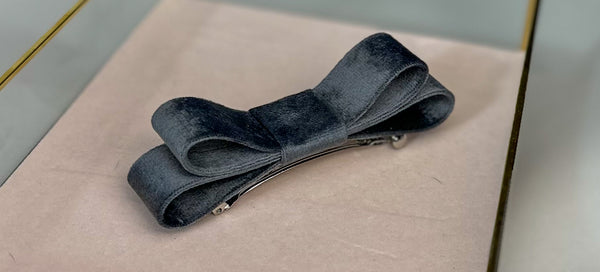 Barrette hair clip - Grey velvet Gabificent