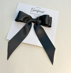Black hair bow - Satin Gabificent