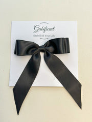 Black hair bow - Satin Gabificent