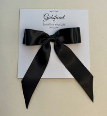 Black hair bow - Satin Gabificent