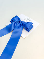 Blue hair bow - Satin Gabificent