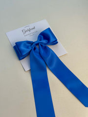 Blue hair bow - Satin Gabificent