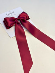 Burgundy hair bow - Satin Gabificent