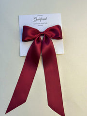 Burgundy hair bow - Satin Gabificent