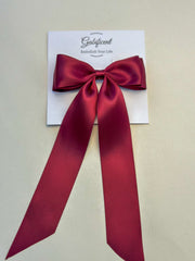 Burgundy hair bow - Satin Gabificent