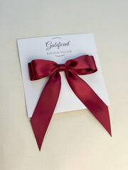 Burgundy hair bow - Satin Gabificent