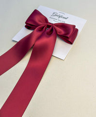 Burgundy hair bow - Satin Gabificent