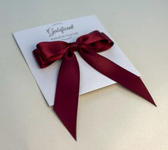 Burgundy hair bow - Satin Gabificent