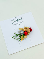 Christmas Hair Clip- Burgundy