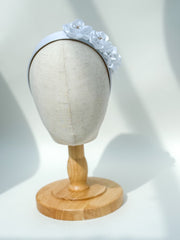 Headband “White Satin flowers”