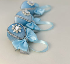 Christmas Baubles - Baby blue - Set of 3 - Gabificent