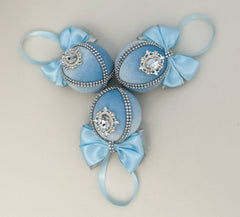 Christmas Baubles - Baby blue - Set of 3 - Gabificent